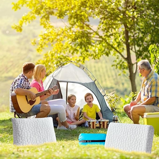 Travel Pillow Camping Pillow Small Cooling Gel Memory Foam Pillow, Compressible Medium Firm, Breathable Cover, Ideal Backpacking Hiking, Airplane and Car