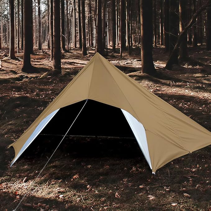 Bearhard Waterproof Camping Tarp, Lightweight Hammock Rain Fly, UV Protection and PU 3000mm Waterproof Backpacking Tarp, Tent Footprint or Shelter Kit for Hiking and Outdoor Adventure