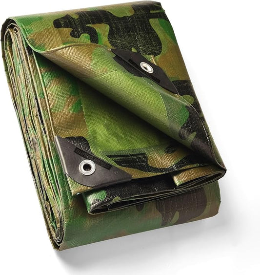 GUARD SHIELD Heavy Duty Camo Tarp Camouflage Tarps Waterproof 8x10 Feet Poly Cover 10mil