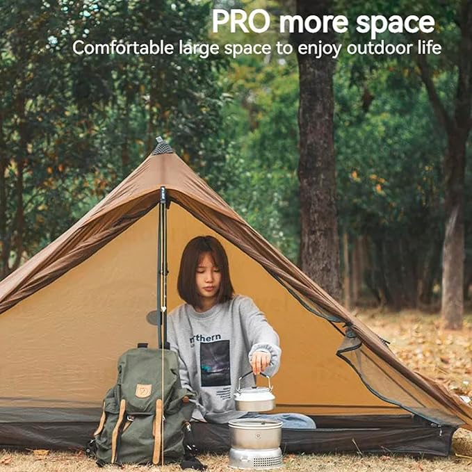 3FULGEAR Lanshan 1 Pro Upgraded Ultralight 1-Person Camping Tent – 3/4 Season, 20D Double-Sided Silicone Nylon, Waterproof, Lightweight for Hiking, Trekking, Climbing