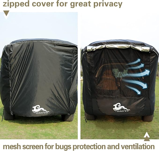 SUV Tent Car Awning, UPF 50++ with Portable Waterproof Storage Bag, Tear-Resistant, Large Space, Good Vision, Smooth Ventilation, Suitable for Outdoor Beach Camping Auto Canopy Shade…
