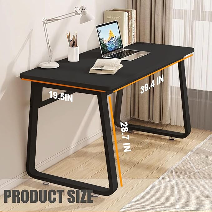 Computer Desk Modern Simple Style Desk for Home Office, 39.3 inch Black Small Writing Table for Bedroom