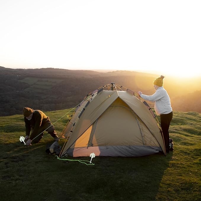 Glow in The Dark 22pcs Tent Stakes, 8 inch Heavy Duty Tent Stakes, Galvanized Non-Rust Forged Steel Tent Pegs Ground Stakes Canopy Stakes for Camping, Garden, Canopies, Inflatables, Outdoor