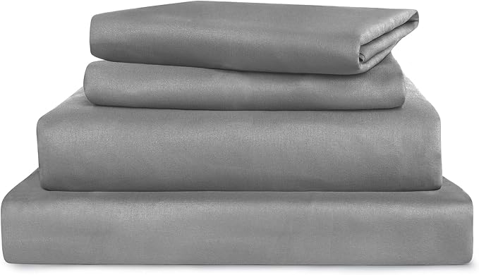 Extra Deep Pocket Full Sheet Set - Breathable & Extra Soft - Deep Pocket Full Size Sheet Sets - Easy Fit 16in to 24in Mattress - 4 Piece Set - Grey Bed Sheets Set