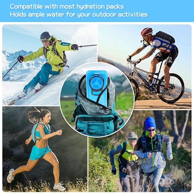 2L Hydration Bladder, Water Bladder for Hiking Backpack 2 Liter Water Storage Bag with Insulated Tube, Hydration Back Pack Replacement for Outdoor Camping Running Cycling