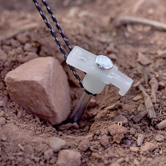 (6 Pack) Glow in The Dark Heavy Duty Steel Camping Gear Anchor Tent Stake Tent Pegs