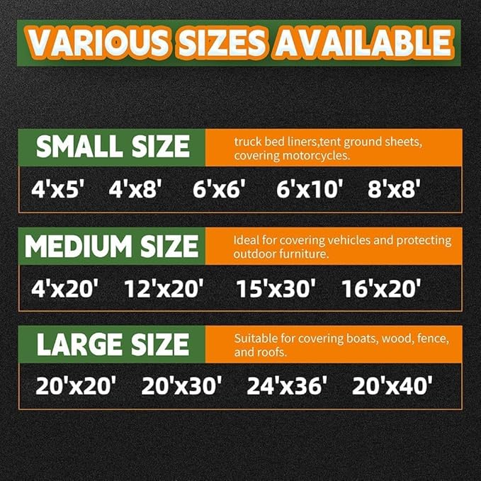 RAINDEWAY 7x9 Feet Super Heavy Duty 18 Mil Brown Poly Tarp Cover, UV Resistant, Weatherproof, Multipurpose Waterproof Poly Tarp with Grommets and Reinforced Edges