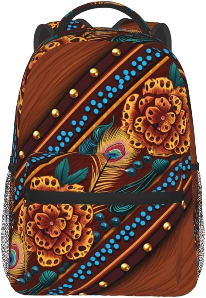 Rucksacks Polyester Anti-Theft Multipurpose 90S Sunflower Leopard Carry On Bag Large Capacity Gym Outdoor Hiking Backpack With Smooth Zippers