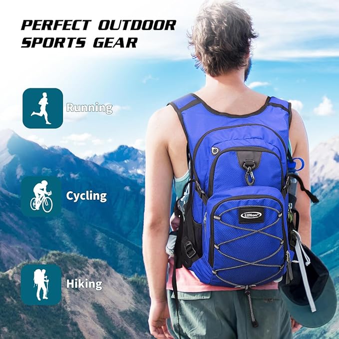 Hydration Backpack with 3L Water Bladder, Insulated Running Hydration Pack Hydropack, Lightweight Water Backpack for Hiking Cycling Camping Biking for Men Women