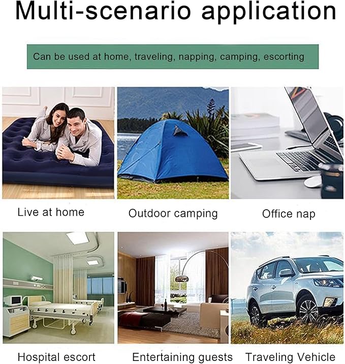 Twin Size Single Camping Air Mattress Bed with Air Pump,Inflatable Air Mattress,Thickened Portable Blow Up Bed,Travel Sleeping Pad for Truck Tent Camping/Home/Hiking(Grey)