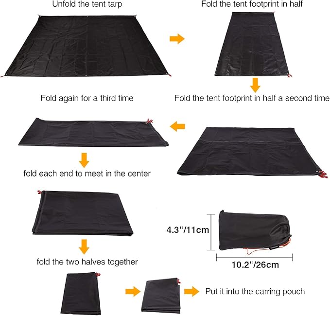 REDCAMP Waterproof Camping Tent Tarp - 36"x83", 4 in 1 Multifunctional Tent Footprint for Camping, Hiking and Survival Gear, Lightweight and Compact