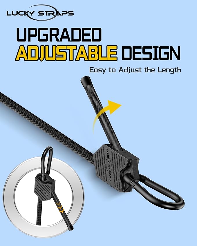 8 Pcs 80 Inch Adjustable Carabiner Bungee Cords with Hooks, Easy to Adjust from 7" to 80", Black Bungee Straps with UV-Resistance & Superior Elasticity for Cargo, Bike, Luggage, Carts, Truck, etc