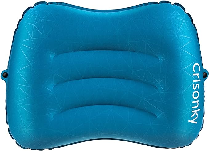 Camping Pillow - Inflatable Pillow - Travel Pillows for Backpacking & Airplane, Lumbar Support 2.0 Blow Up Pillow, Ultralight Compressible, Comfortable, Ergonomic Pillows