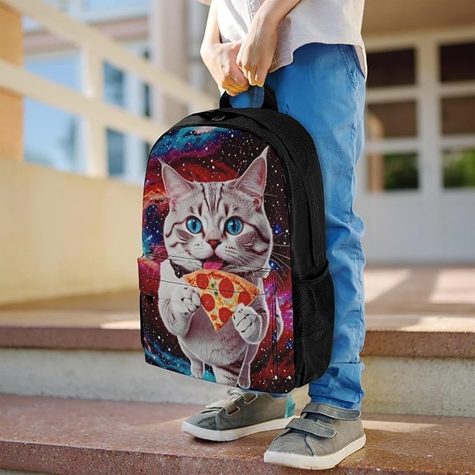 Supdreamc Daypack Backpack Multipurpose Anti-Theft Large Capacity Bookbag, Galaxy Taco Cat Pizza Travel Hiking Camping Rucksack With Adjustable Shoulder Straps
