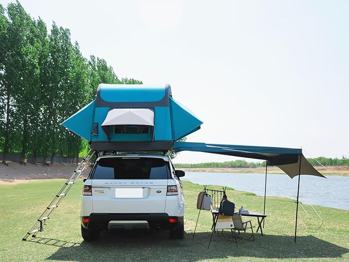 UNISTRENGH Truck Rooftop Tents Portable Inflatable Family Camping SUV Car Roof Top Tent with Skylight, Sun, Wind, and Waterproof SUV Truck Roof Tents