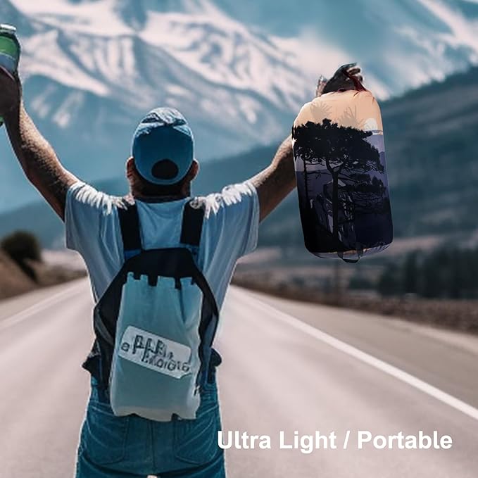 Outdoor Camping Blanket with Sherpa Lining, Extra Warm Thick Camp Blankets and Puffy Ultralight Soft Poncho DWR Camping Quilt for Cold Weather, Adventure, Sleeping, Backpacking 78"x 56"