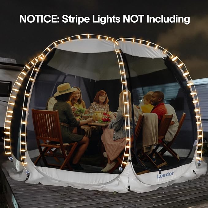 LEEDOR Pop Up Screen House, 6-10-15 Person Outdoor Screen Tent,Camping Screen Room with Carry Bag, Screened Gazebo with Mosquito Netting, Instant UV Resistant Sun Shelter for Garden, Patio, Backyard