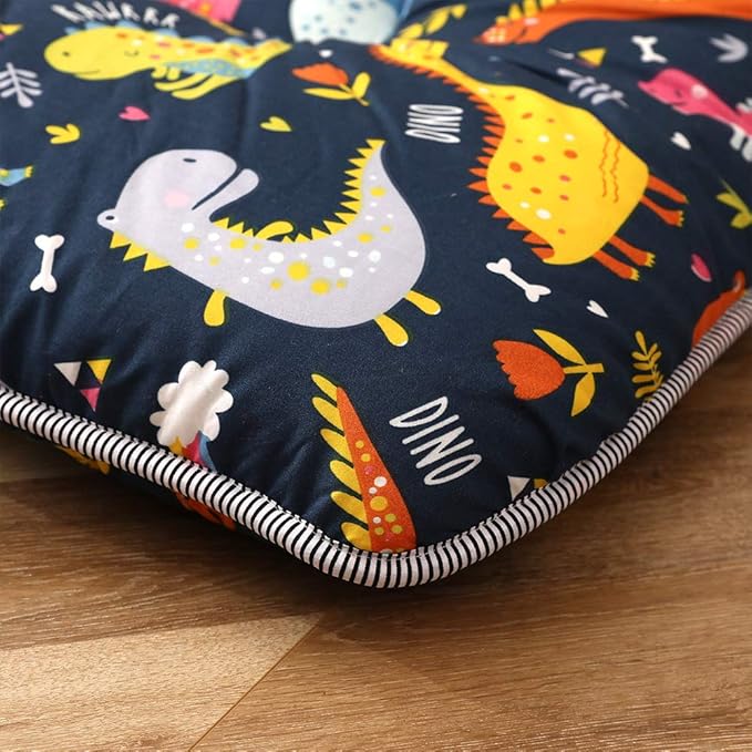 MAXYOYO Dinosaur Japanese Floor Futon Mattress for Boys Girls, Thicken Tatami Mat Sleeping Pad Foldable Bed Roll Up Mattress Floor Lounger Bed Couches and Sofas for Kids Twin Size