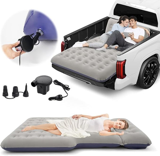 2025 Upgraded T*ruck Air Bed Mattress for 5.5-6.5Ft Full-Size Inflatable Mattress Short Truck Beds with Built-in Pillow Adjustable Air Mattress for Camping,Home,Truck Tent Accessories(Blue)