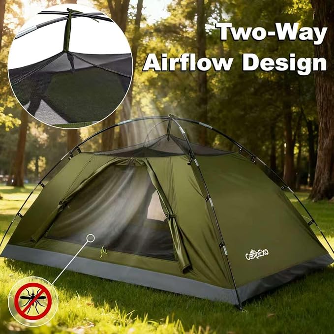 Camping Tent, 1/2 Person Tent, Lightweight Waterproof Backpacking Tent, 5-Minute Setup Outdoor Tent with Carry Bag, Ideal for Camping Hiking