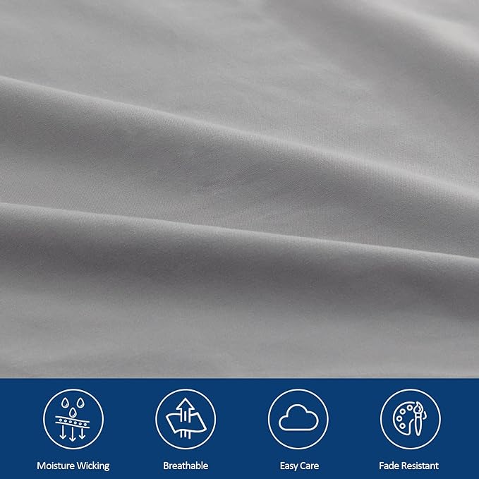 Extra Deep Pocket Full Sheet Set for Air Mattress - Deep Pocket Sheets Full Bed Sheets Set - Sheets with Pockets on Side - Easily Fits Extra Deep 16 in to 24 in Pillow Top Air Mattress (Grey)