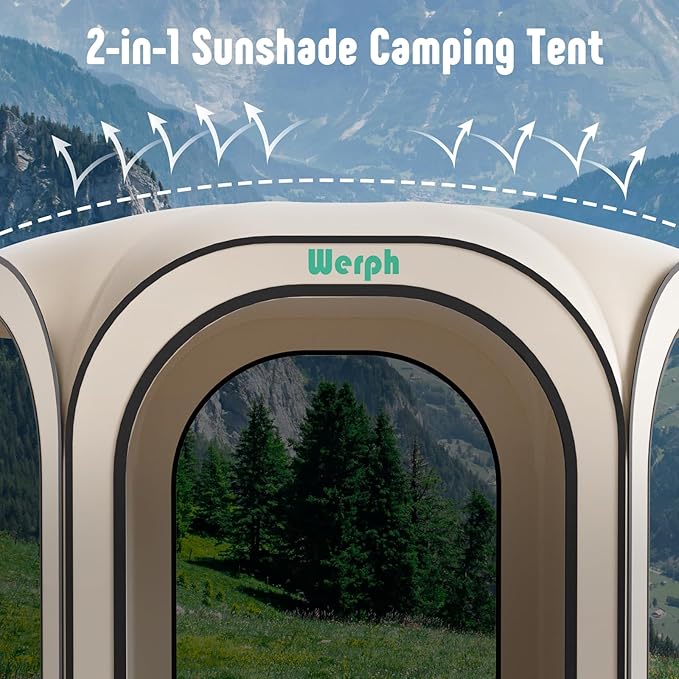 Pop Up Screen Tent Canopy, Portable Screen Canopy with Mosquito Net, Outdoor Screen Room Tent 12 x12 FT with Carry Bag for Lawn & Garden, Parties,Beige