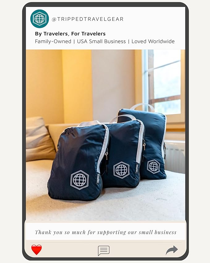 Compression Packing Cubes Set for Carryon Suitcases- Lightweight, Durable Clothes Organizer