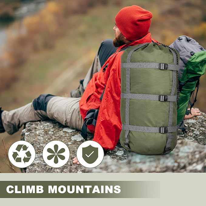 5 Pack Compression Stuff Sack 5 Assorted Size Sleeping Bag Stuff Sack Ultralight Sleeping Bag Cover Space Saving Gear for Travel Outdoor Camping Hiking Backpacking