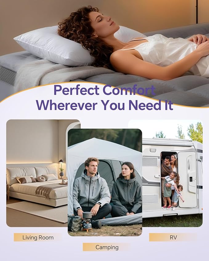 Dual Layer 4 Inch Memory Foam Mattress Topper Twin - 2 Inch Gel Memory Foam and 2 Inch Pillow Top Mattress Pad, 7-Zone Egg Crate Twin Size Mattress Topper (Grey)