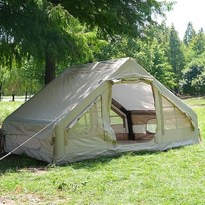 GeRRiT 3-5 Person Glamping Tent with Pump, Inflatable Tents, Easy Setup 4 Season Waterproof Outdoor House for Fishing, Camping & Hiking