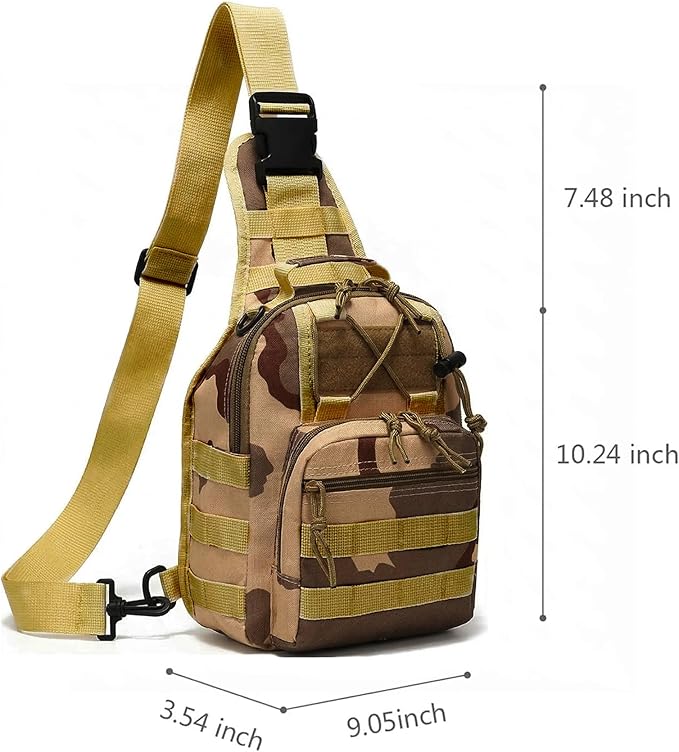 Viriber Tactical Backpack, Waterproof Military Cross-body Molle Sling Shoulder Backpack Chest Bag for Outdoor Every Day Carry CP02
