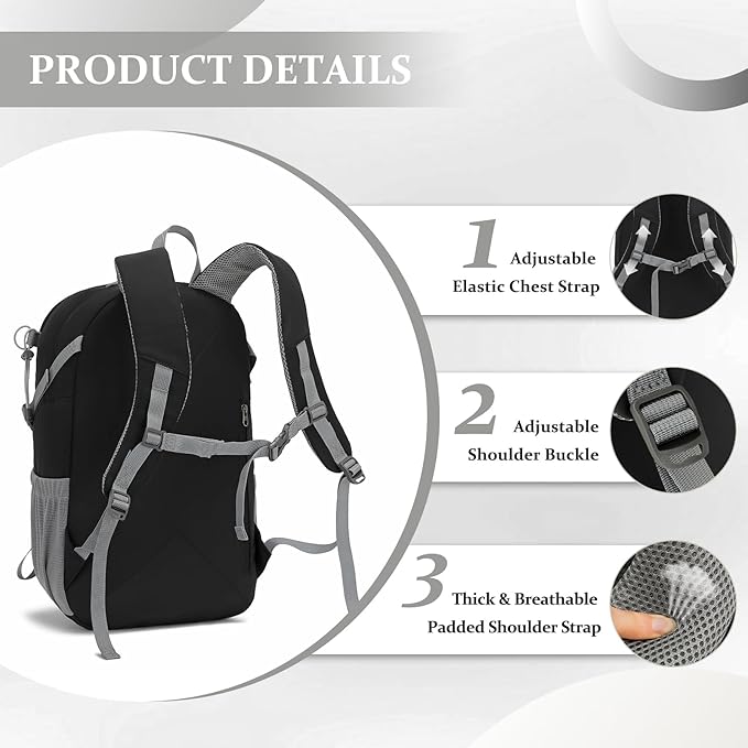 Hiking Backpack for Men Women, 25L Lightweight Travel Backpack Camping Daypack for Outdoors