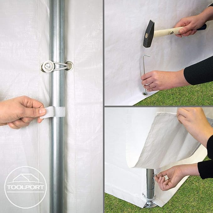 Party Tent 13x16 ft Canopy PE 350 N Tarpaulin 100% Waterproof White Garden Tent