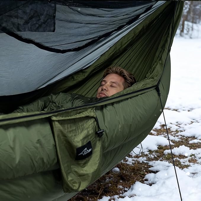Duck Down Underquilt for Camping Hammock, 400g Duck Down Filling, Warm Insulation Ultralight Hammock Under Quilt, Portable for Hiking, Backpacking