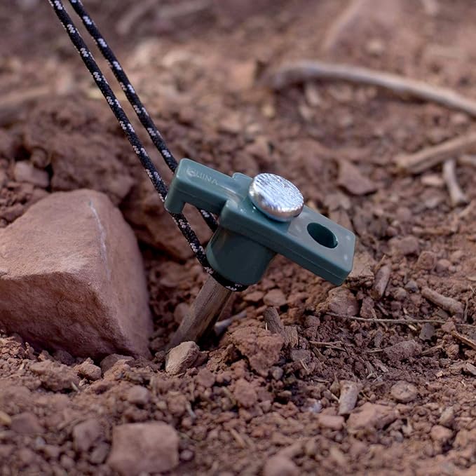 (8 Pack) Steel Tent Stake Heavy Duty Universal Camping Gear Anchor Tent Pegs, Green