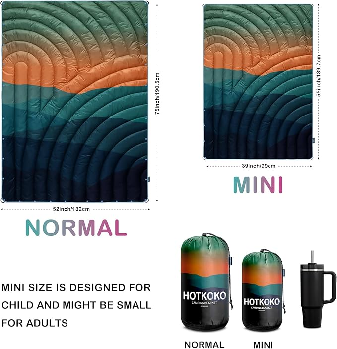 Camping Blanket,Lightweight Puffy Printed Camping Blanket Packable Outdoor Blanket for Camping,Traveling, Stadium, Hiking, Picnics