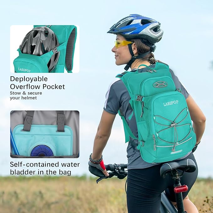LARIPOP 18L Hydration Backpack with 2L Leak-Proof Water Bladder for Hiking Cycling Running Men Women