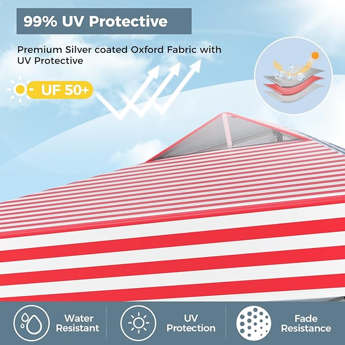 GREEN PARTY 10x10 ft Pop Up Canopy Tent, 1-Person Setup Instant Outdoor Canopy with Vented Top, Wheeled Carry Bag, 4 Ropes & 4 Sandbag -American Flag