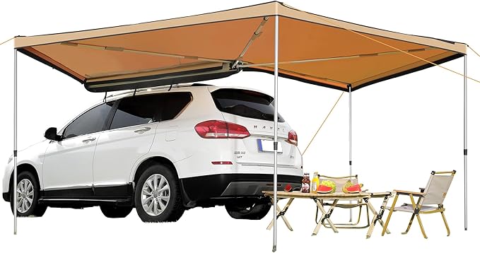VEVOR 270 Degree Awning, Ultimate Sun Protection Vehicle Awning, Waterproof UV50+ Car Side Awnings with Carry Bag, All-Weather Free-Standing Overland Awnings Car Shelter for SUV Van Truck Camping