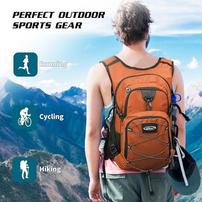 Hydration Backpack with 3L Water Bladder, Insulated Running Hydration Pack Hydropack, Lightweight Water Backpack for Hiking Cycling Camping Biking for Men Women