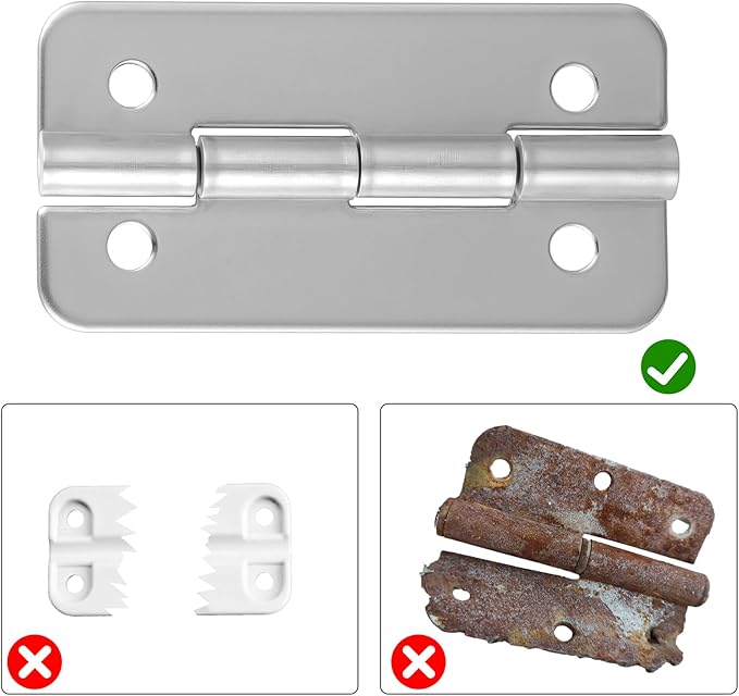 3 Pcs Cooler Hinges Replacement, Cooler Parts Stainless Steel Hinges Replacement with 12 Screws Compatible with Ice Chests Hinge Set Accessories Hinge Parts for Insulated Box