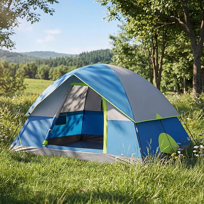 NEWBULIG 2-4 Person Camping Tent, Lightweight 5 Min Easy Setup, Waterproof Windproof Dome Tent with Rainfly for Outdoor, Hiking, Backpacking, Beach