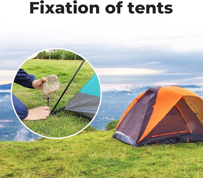 9-Inch Black Spiral Metal Landscapes Spikes - 50 Pcs Heavy Duty Plant Support Garden Stakes, for Paver Edging, Camping, House Construction, and More