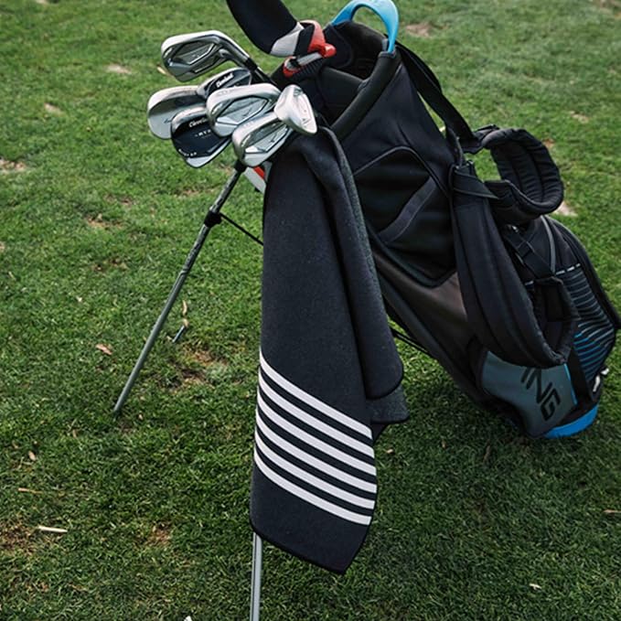 Nomadix Mini Towel - Perfect for The Gym, Biking, Hiking, Golf, & More - Made with Recycled Materials - Super Absorbent - Quick Dry - Sand Resistant - Poolside Black - 40x16 in