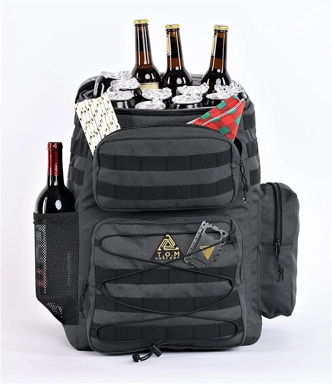 Cooler Backpack, Tactical, Insulated. Heavy Duty, Extra Large, Leak Proof for Hiking, Camping, Beach. Bonus, Credit Card Multi Tool Included
