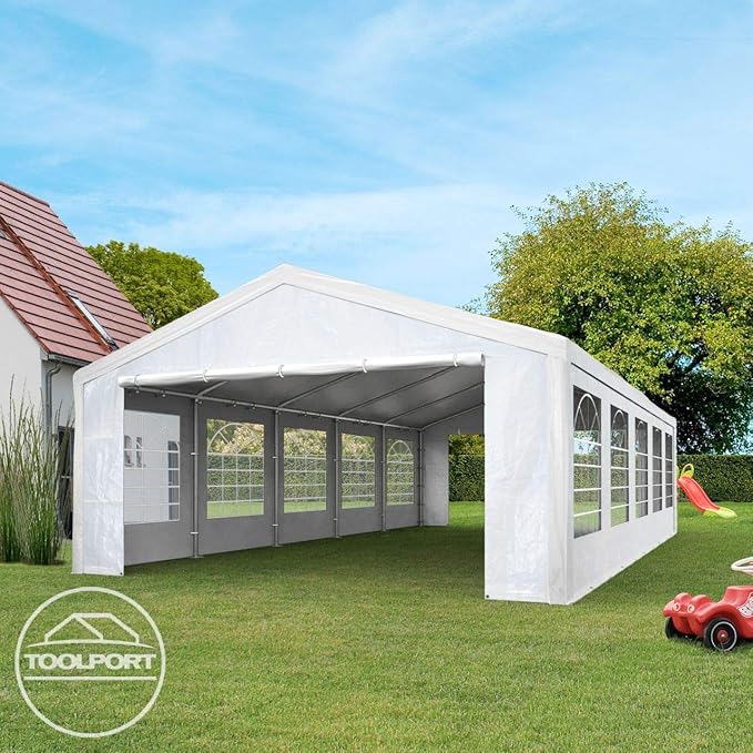 Party Tent 13x16 ft Canopy PE 350 N Tarpaulin 100% Waterproof White Garden Tent