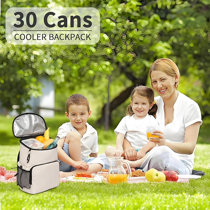 Backpack Cooler for Men and Women Insulated Waterproof Soft Lightweight Cooler Bag Leakproof 30 Cans Travel Camping Picnic Beach