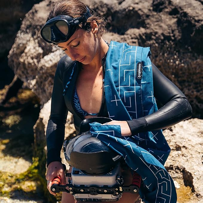 Nomadix Ultralight Towel - Quick Dry & Super Lightweight - Perfect As A Pack Towel to Save On Space - Made with Recycled Materials - Barton Dark Blue - 30x54