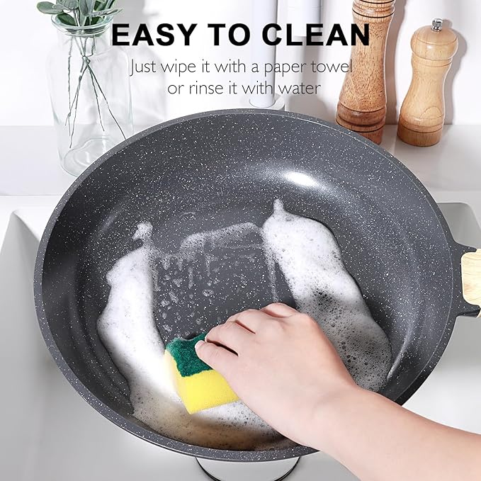 GiPP Ceramic Pots and Pans Set Non Stick - 17 Pcs Nonstick Cookware Set, Non-toxic Healthy Kitchen Cooking Set w/Frying Pans Set, Dishwasher Safe, PFAS PTFE PFOA PFOS Free
