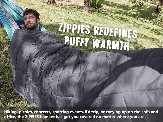 3M Thinsulate Insulation Puffy Camping Blanket for Cold Weather, Queen Size Warm Camping Quilt with Zipper, Waterproof Outdoor Sleeping Bag for Hammock, Cozy & Versatile Gift for Men and Women